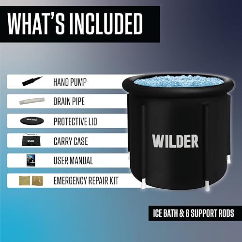Wilder XL Ice Bath Cold Plunge – 86 Gallon Portable Ice Bath Tub for Recovery and Cold Water Therapy – Triple Insulated