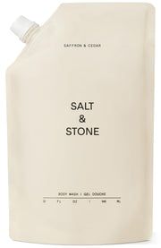Salt & Stone Antioxidant-Rich Body Wash - Santal & Vetiver | Cleanse, Nourish & Soften Skin with Niacinamide & Hyaluronic Acid | Free From Parabens, Sulfates & Phthalates (15.2 fl oz)