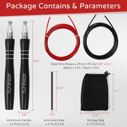 Speed Jump Rope for Men Women Adults, Workout Fitness Boxing Jumping Ropes with Smooth Rotate Double Bearing Balls, Double Under Skipping Rope with 2 Pcs Tangle-free Cable to Replacement