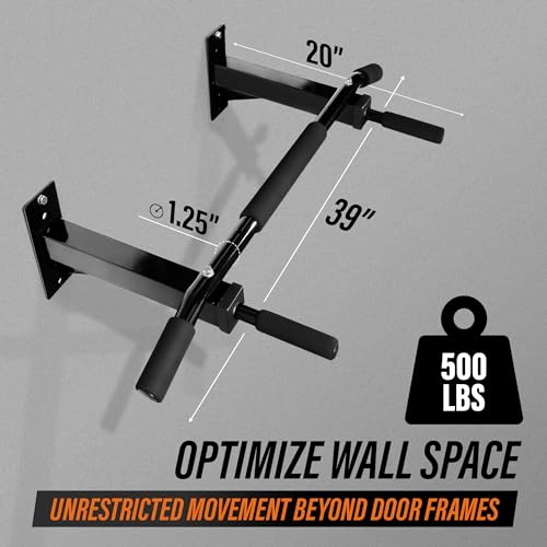 Yes4All Pull Up Bar Wall Mounted - Multifunctional Wall Mounted Pull Up Bar for Home Gym Workout Strength Training Equipment