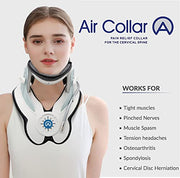 Neck Traction Device by Air Collar - Neck Stretcher - Cervical Traction Device - Neck & Shoulder Pain Relief - Stretcher Collar for Improved Spine Alignment - 2nd Generation (2nd Gen - Electric)