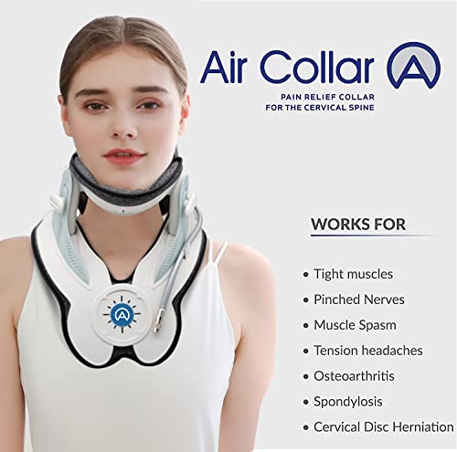 Neck Traction Device by Air Collar - Neck Stretcher - Cervical Traction Device - Neck & Shoulder Pain Relief - Stretcher Collar for Improved Spine Alignment - 2nd Generation (2nd Gen - Electric)