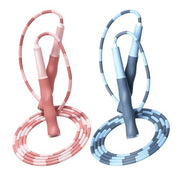 Redify Upgraded Beaded Jump Rope for Kids,Tangle-Free Segmented Kids Jump Rope with Soft Anti-slip Handles,Adjustable Jumping Rope for Children Women and Men Fitness 9.2 Feet, Pink Blue