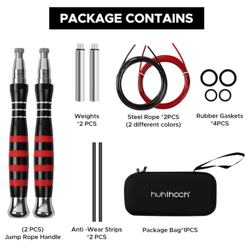 Speed Jump Rope - No-Screw Design, 360° Rotation, Non-Slip Silicone, Weighted, Includes 2 Handles, Portable Fitness Tool for Boxing