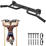 SELEWARE Heavy Duty Wall Mounted Doorway Pull Up Bar Multifunctional Joist Mount Chin Up Bar with Resistance Band Hooks & Ball Finger Training, Fully Welded Steel Construction Support to 600LBS