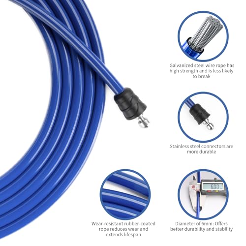 Weighted Jump Rope for Men Women with 110"&102" Abrasion-resistant Cable, Φ=6mm Crossropes jump rope with Rubber Grip,360 Degree Spin,Tangle Free,Suitable for Fitness Cardio,Boxing & Workout