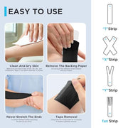 OK TAPE Kinesiology Tape Pre Cut Strips Bulk (150 PCS),Elastic Cotton Latex Free Hypoallergenic Athletic Tape Roll for Muscle Joint Knee,Waterproof k Tape 2in×10in/PCS
