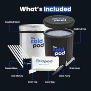The Cold Pod Insulated Cold Plunge Tub Bundle - 85Gal Ice Bath Round Tubs with Energy Saving Multi-Layer Cover - Chiller Compatible&Silver Reflective