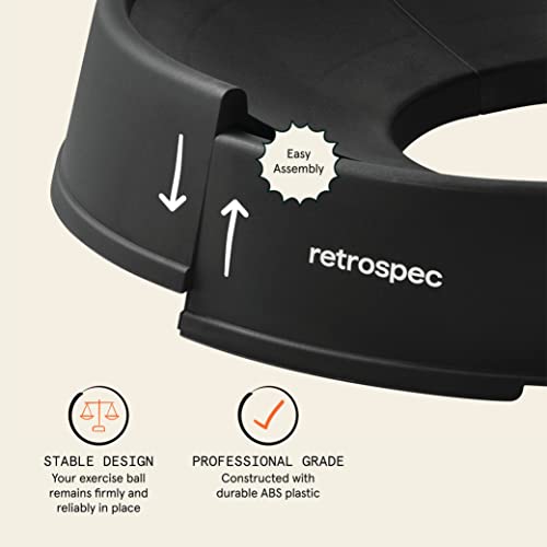 Retrospec Luna Exercise Ball with Pump - Anti-Burst Fitness Equipment for Yoga, Core Training & Stability - Home Gym Swiss Ball for Office & Pregnancy