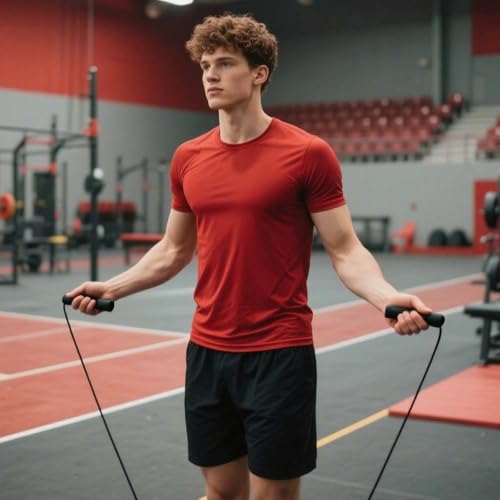 Jump Rope, Adjustable Jump Ropes for Fitness for Women Men and Kids Tangle-Free Rapid Speed Jumping Rope Cable with Ball Bearings Exercise&Slim Body at Home School Gym