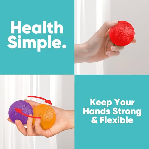 Stress Balls for Adults (6 Pack), Grip Strength Trainer, Hand Strengthening Devices, Hand Exercisers for Strength, Exercise Balls Physical Therapy, Wrist Finger Strengthener, Forearm Exerciser