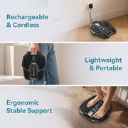 NURSAL EMS Foot Massager for Neuropathy, Electric Muscle Stimulator for Feet & Legs Circulation, TENS Unit for Feet with 6 Reusable Pads, Wireless Remote with 90 Adjustable Intensity Levels