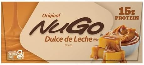 NuGo Protein Bar, Dulce De Leche, 15g Protein, Gluten Free, 15 Count