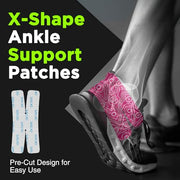 OK TAPE Kinesiology Tape for Ankle - 10 Precut Strips | Professional-Grade Water-Resistant & Breathable Ankle Tape for Sports Injury Recovery, Support, 10pcs, Pink