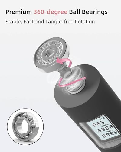 YOTTOY Skipping Ropes for Adults -Cordless Counter Jump Rope with Large Cordless Ball-Weighted Jump Rope for Women with LCD Display