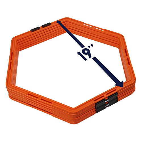 Yes4All Hex Agility Rings/Speed Rings with Carrying Bag – Hexagon Rings, Agility Hurdles for Agility Footwork Training