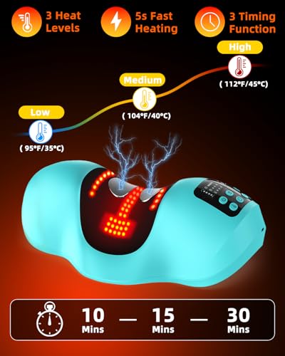 Wireless Heated Neck Stretcher, Cordless Neck Shoulder Cervical Traction Device with 3 Heating Levels, 3 Massager Modes, Timmer for Muscle Relax Hump Corrector