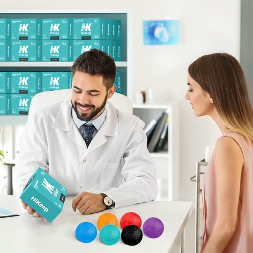 Stress Balls for Adults (6 Pack), Grip Strength Trainer, Hand Strengthening Devices, Hand Exercisers for Strength, Exercise Balls Physical Therapy, Wrist Finger Strengthener, Forearm Exerciser