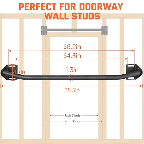 Pull Up Bar Wall Mounted-Heavy Duty Joist Mounted Pull Up Bar-Premium Strength Training Pull-Up Bars-Fast and Easy Installation for Home and Garage Use,Supports up to 600 Lbs