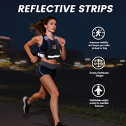 VBSD Adjustable Weighted Vest for Women Men 4-10lb/11-20lb/20-32lb Vest with 6 Ironsand Weights Body Weight Vest with Reflective Strip for Running Walking Strength Training Workouts