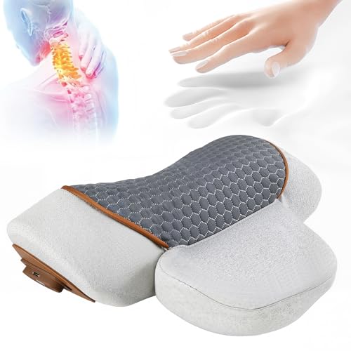 Pillow Traction Massager 2025 New for Neck Hump - 3-in-1 Cervical Neck Pillow with Heat Therapy, Memory Foam for Neck Pain Relief, Ergonomic Massager for Shoulder Back (Gray)