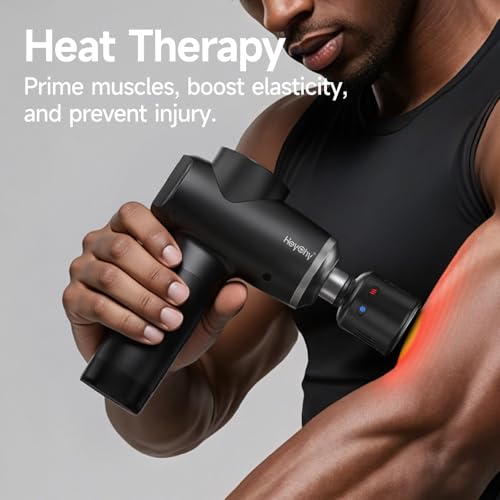 Percussion Massage Gun Deep Tissue with Heat and Cold, Portable Handheld Muscle Massager, Percussion Back Body Masajeador 12mm Amptitude for Athletes, Runner, Gifts for Men Women