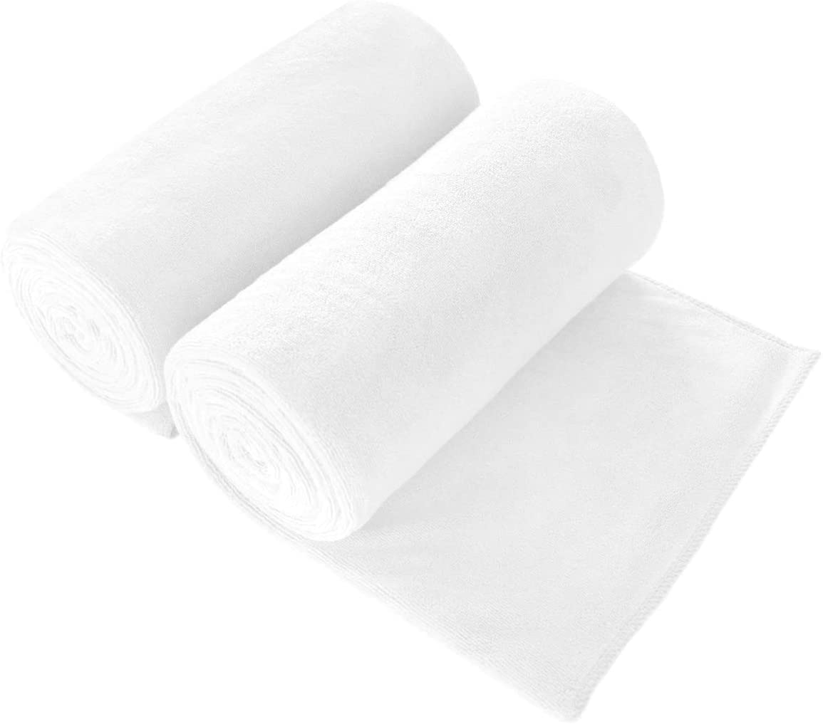 JML Microfiber Bath Towels, Oversized, Ultra Soft, Super Absorbent and Fast Drying, No Fading Large Bathroom Towel Set for Sport, Travel, Fitness, SPA and Yoga (Coral Fleece - Blue, 30 in x 60 in)