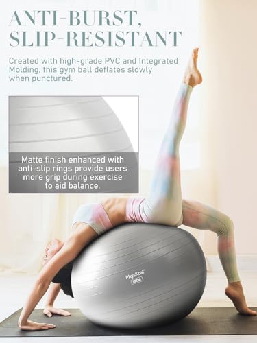 Yoga Ball for Exercise, Pilates Set, 4 Sizes Fitness Ball for Workout, Birthing, Pregnancy, Physical Therapy- Pump Included
