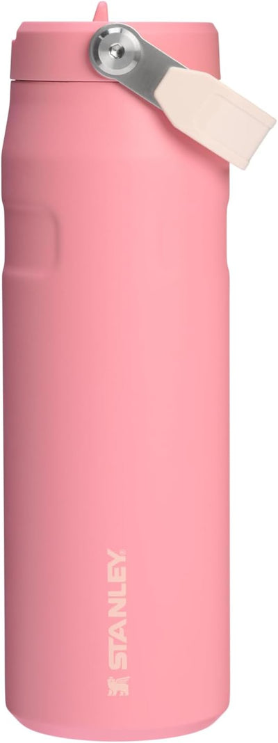 Stanley IceFlow Flip Straw 2.0 Water Bottle 24 oz | Built-In Straw for Travel and Sports | Lightweight and Leak Resistant | Insulated Stainless Steel | BPA-Free | Pink Mesa