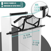 PULLUP & DIP Pull-up bar for door frames for hanging without screws and no slipping, professional door bar, pull-up bar with padded handles