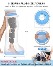 Waterproof Extra Wide Full Leg Cast Cover for Shower with Non-Slip Bottom, Extra Large Watertight Leg Cast Protector for Thigh Foot Ankle Surgery Wounds, Knee Immobilizer/Brace, Walking Boots,Reusable