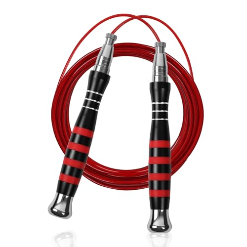 Speed Jump Rope - No-Screw Design, 360° Rotation, Non-Slip Silicone, Weighted, Includes 2 Handles, Portable Fitness Tool for Boxing