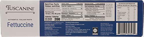 Tuscanini Authentic Italian Fettuccine Pasta Noodles, Made with Premium Durum Wheat, Nothing Artificial, Kosher, 16 Ounce (Pack of 20)