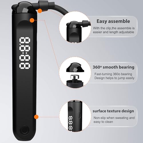 Jump Rope With Counter and App - Tangle-Free Rapid Speed Skipping Rope for Fitness, Home Exercise, Workout - Gifts for Adults, Women, Men, Kids
