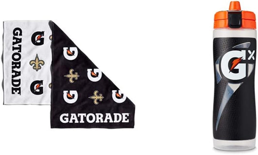 Gatorade New Orleans Saints Towel Gx Bottle, Black