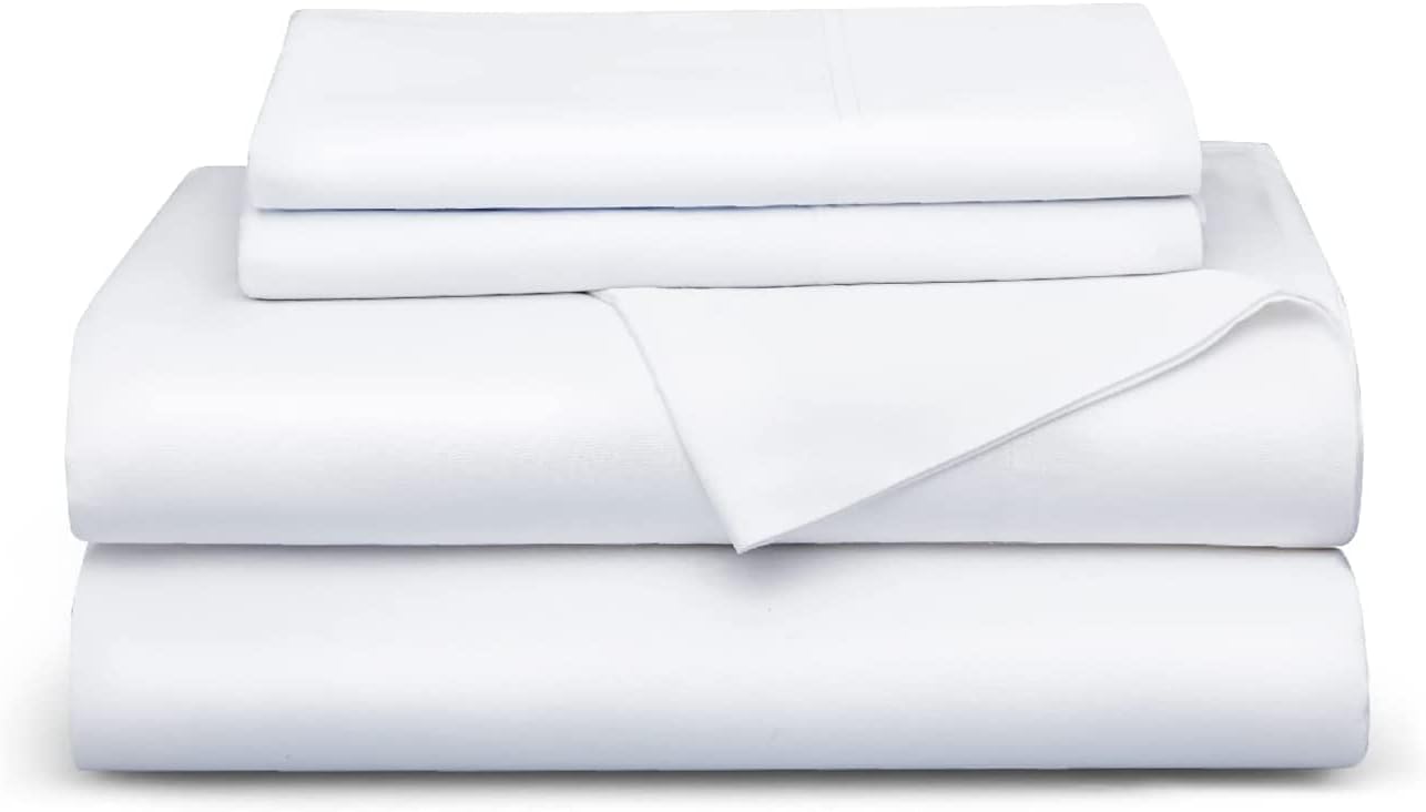 Bedsure King Size Sheet Set, Cooling Sheets King, Rayon Derived from Bamboo, Deep Pocket Up to 16", Breathable & Soft Bed Sheets, Hotel Luxury Silky Bedding Sheets & Pillowcases, White