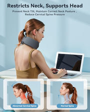 Neck Brace for Sleeping, For Relief Neck Pain and Provide Support Soft Cervical Collar, Neck Support Keep Vertebrae Stable & Aligned Relief of Cervical Spine Pressure Gray (Medium Size)