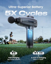 RENPHO Massage Gun Deep Tissue, Percussion Muscle Massage Gun for Athletes, Electric Handheld Massager Gun for Pain Relief Relax 6 Massage Head, 15 Speed (Black)