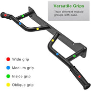 SELEWARE Heavy Duty Wall Mounted Doorway Pull Up Bar Multifunctional Joist Mount Chin Up Bar with Resistance Band Hooks & Ball Finger Training, Fully Welded Steel Construction Support to 600LBS