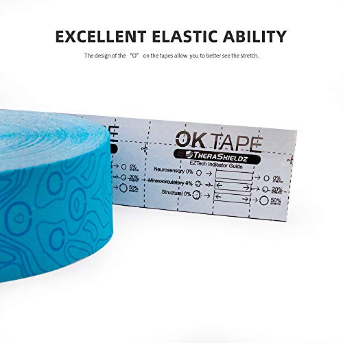 (2in X 103 Feet) OK TAPE PRO Bulk Kinesiology Tape, Original Elastic Latex Free Kinesiology Therapeutic Tape, Free Cut Printed