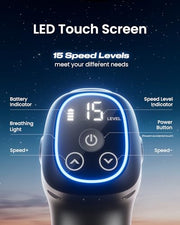 RENPHO Massage Gun Deep Tissue, Percussion Muscle Massage Gun for Athletes, Electric Handheld Massager Gun for Pain Relief Relax 6 Massage Head, 15 Speed (Black)