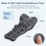 Neck and Shoulder Relaxer with Upper Back Massage Point, Cervical Traction Device Neck Stretcher for TMJ Pain Relief and Cervical Spine Alignment Chiropractic Pillow (Grey)
