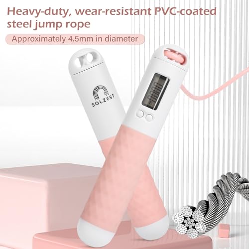 Jump Rope with Counter | Durable PVC Adjustable Skipping Rope | LED Digital Display Skipping Rope | Lightweight Smart Rope for Gym, Home, Indoor, Outdoor and CrossFit for Men and Women
