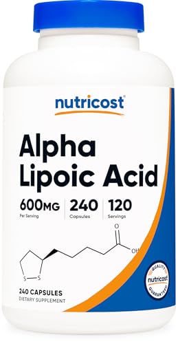 Nutricost Alpha Lipoic Acid 600mg Per Serving, 240 Capsules - Gluten Free, Vegetarian Capsules, Soy Free & Non-GMO