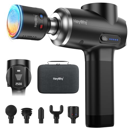 Percussion Massage Gun Deep Tissue with Heat and Cold, Portable Handheld Muscle Massager, Percussion Back Body Masajeador 12mm Amptitude for Athletes, Runner, Gifts for Men Women