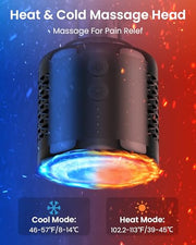 Massage Gun with Heat and Cold Head,Deep Tissue Percussion Back Massager for Muscle/Neck/Body Pain Relief with Long Extension Retractable Handle,32-Speeds,Foldable with 5 Adjustable Angles