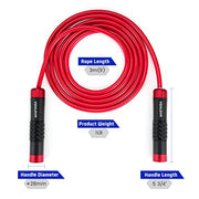 Weighted Rope - 1LB Heavy Jump Rope for Men Women Fitness Workouts, Non-Slip Aluminum Handles, Premium Skipping Rope for Exercise, Adjustable Length 9MM Solid PVC/Cotton Rope