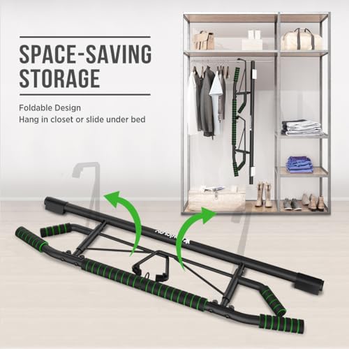 New Upgrade Pull Up Bar for Doorway - Foldable Design & Space-Saving, Upto 440 Lbs Capacity, No Screwing or Slipping - USA Original Patent, Designed, Shipped, Warranty