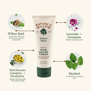 Nature's Willow Willow Balm Natural Pain Relief Cream for Muscles & Joints | Fast-Acting with Willow Bark & Menthol | Free from Artificial Fragrances & Dyes | 1-Pack | 3.5 fl oz