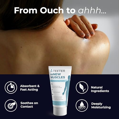 TEETER Renew - Muscle & Joint Pain Cream with Emu Oil, MSM, Arnica, Boswellia Serrata Glucosamine (2.5 oz)